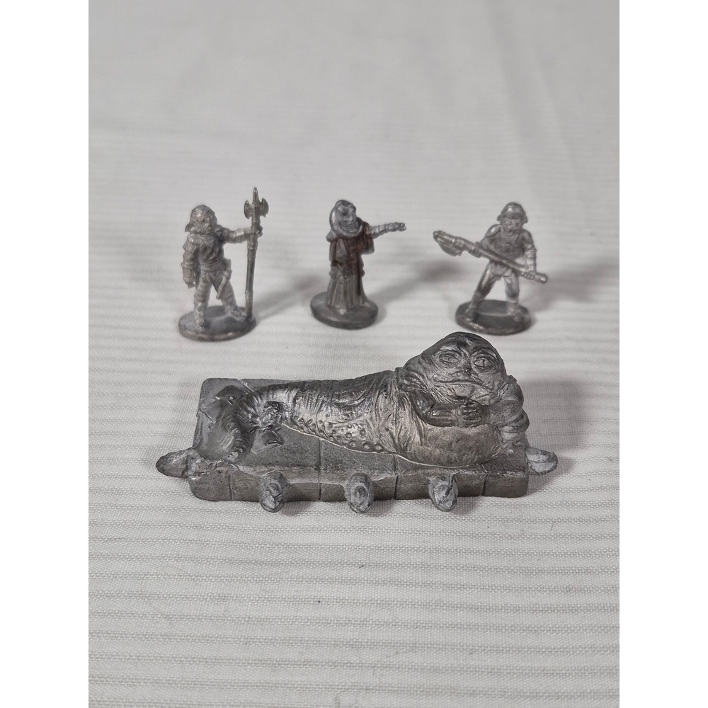 Vtg 1989 Star Wars Metal Miniatures Jabba the Hutt Bib Fortuna Guards Set 4